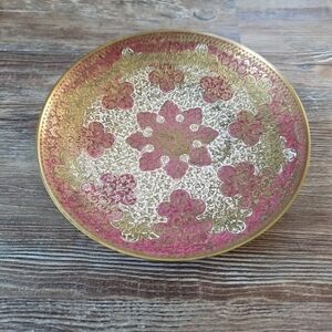 Rare vintage Indian vase-candy bowl made of hot enamel brass